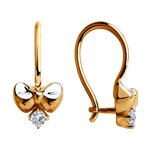 Серёжки Петельки Детские Фианит
